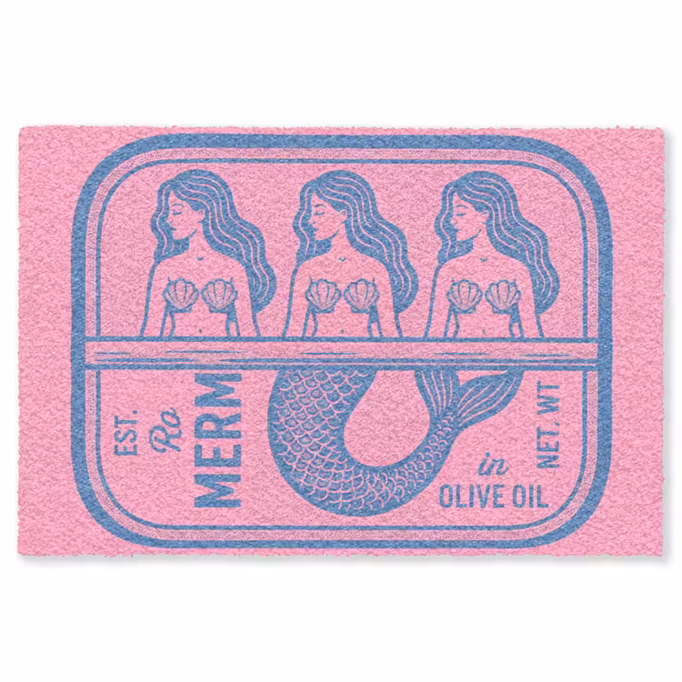 Vloerkleed - Meermin - Sardineblik - Illustratie - Roze - Retro — 1