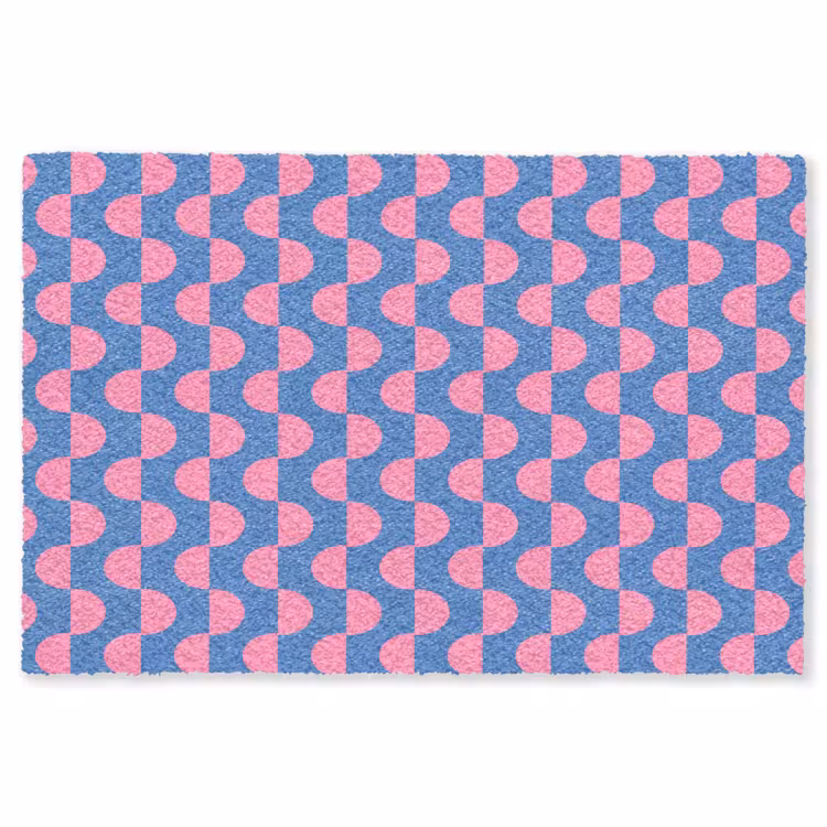 Vloerkleed - Patroon - Halve cirkels - Abstract - Modern - Roze - Blauw — 1