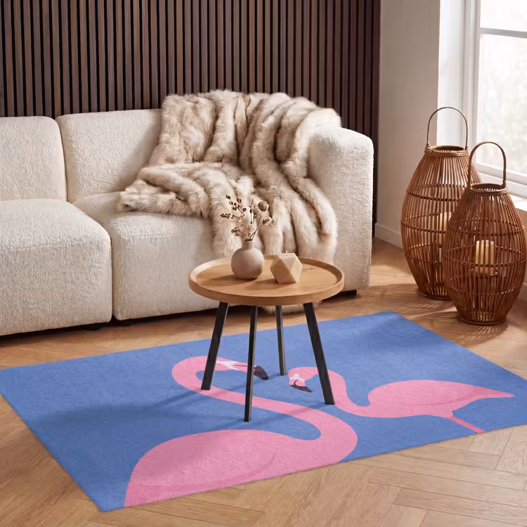 Vloerkleed - Vogel - Paar - Dieren - Modern - Roze — 3