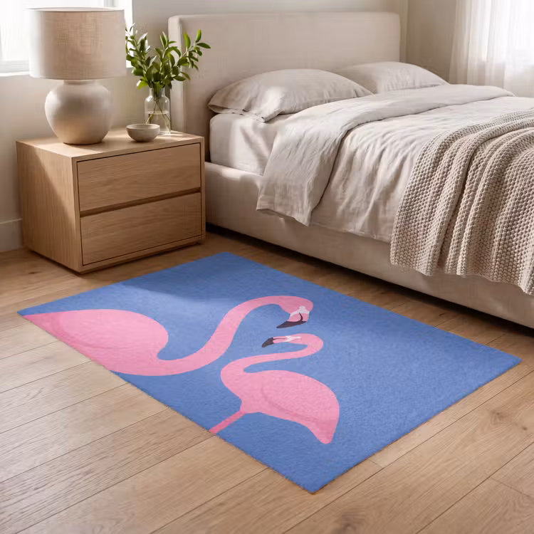 Vloerkleed - Vogel - Paar - Dieren - Modern - Roze — 5