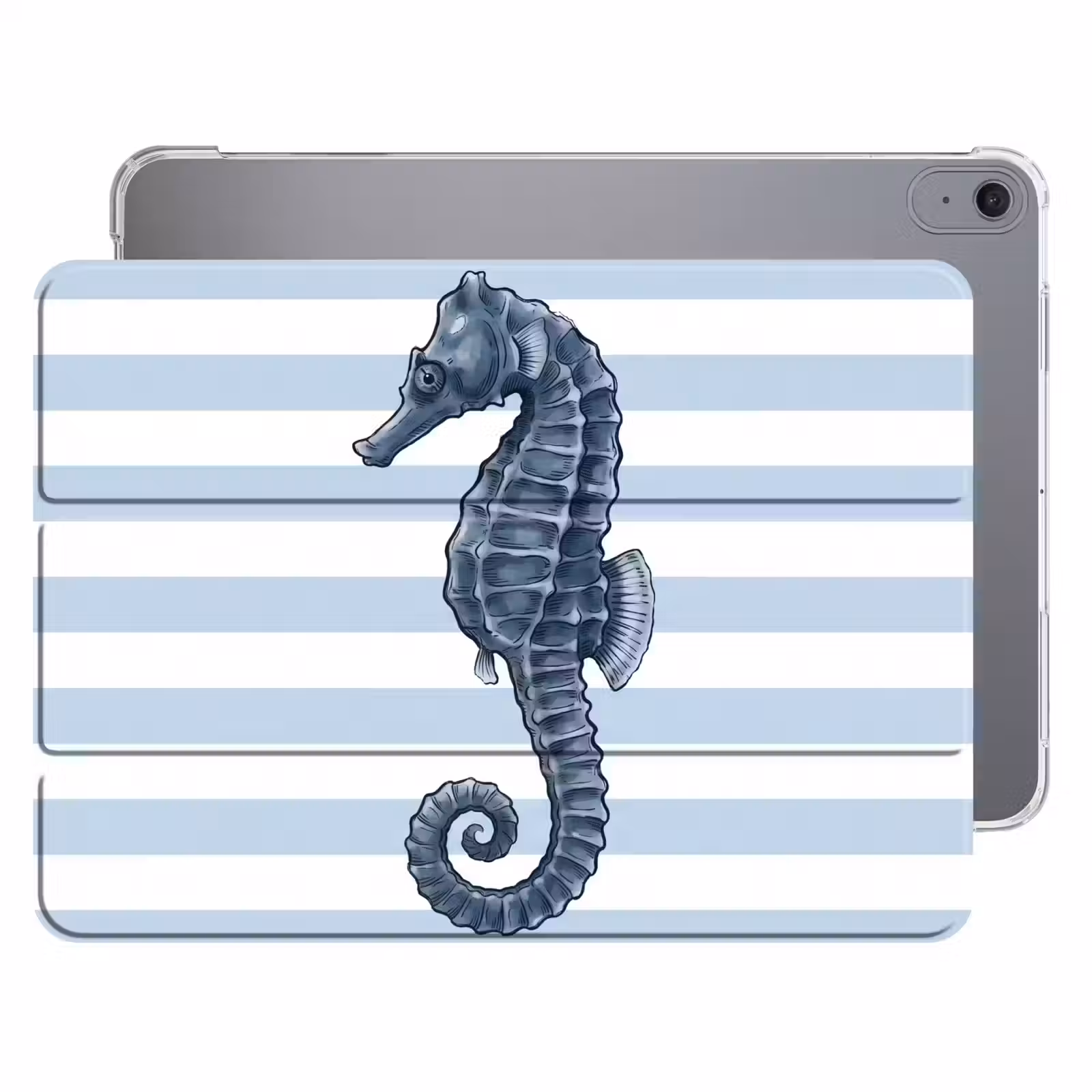 iPad hoes - Vis - Oceaan - Illustratie - Blauw - Strepen — 1