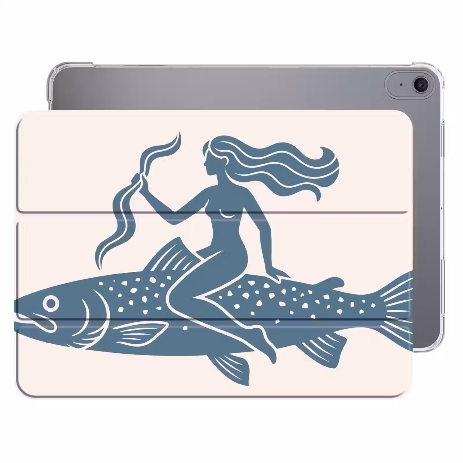 iPad hoes - Vrouw - Vis - Fantasie - Abstract - Blauw — 1
