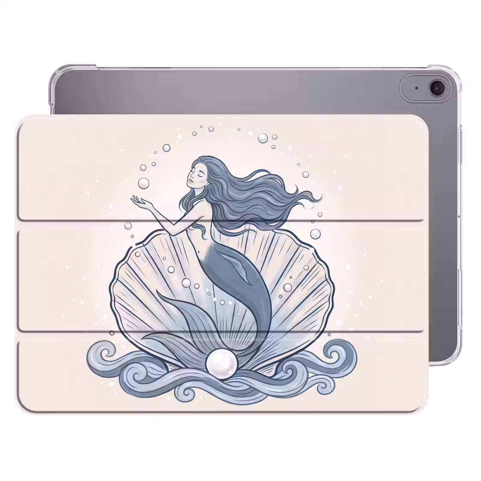 iPad hoes - Zeemeermin - Schelp - Zee - Fantasie - Blauw — 1