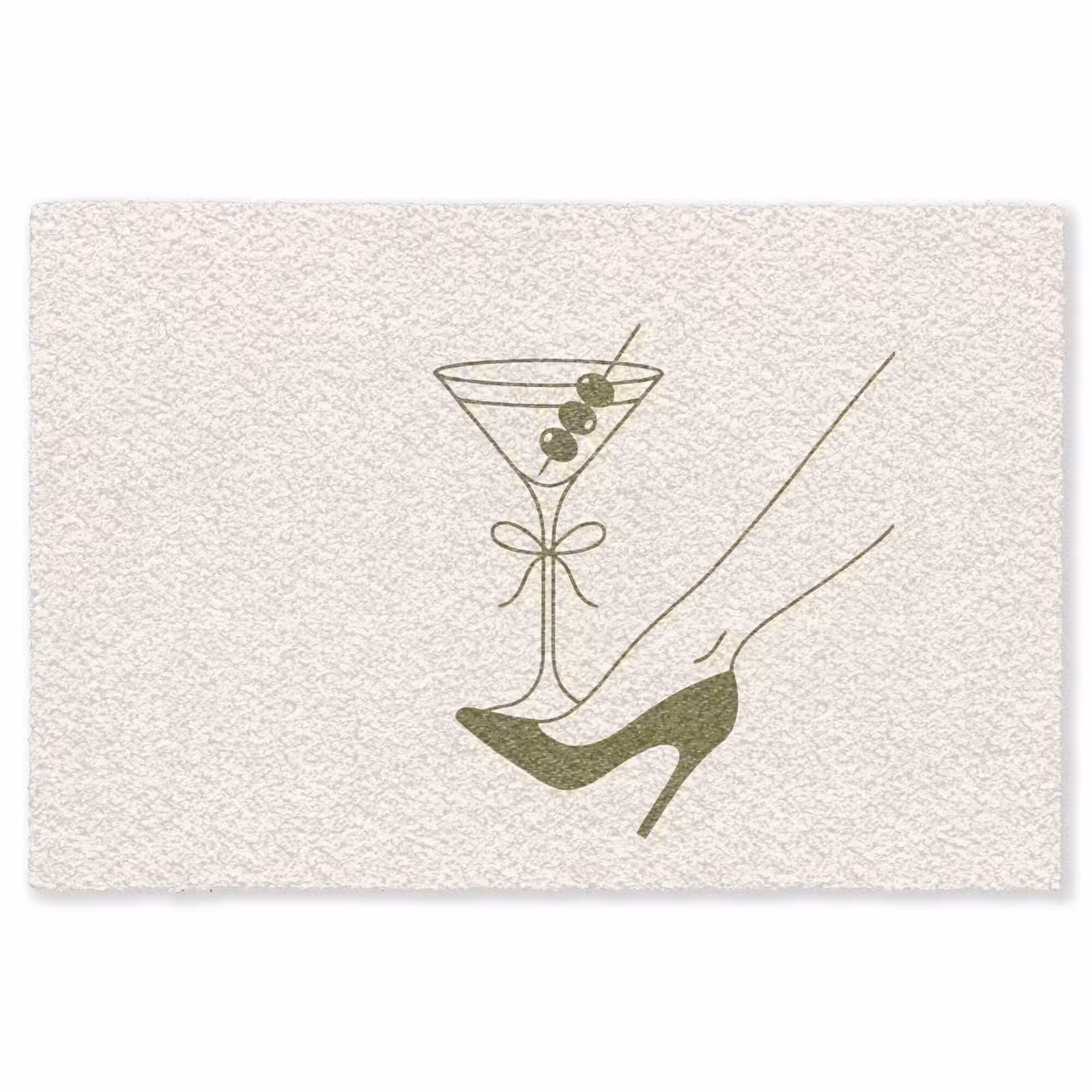 Vloerkleed - Drank - Martini - Hoge hak - Mode - Groen — 1