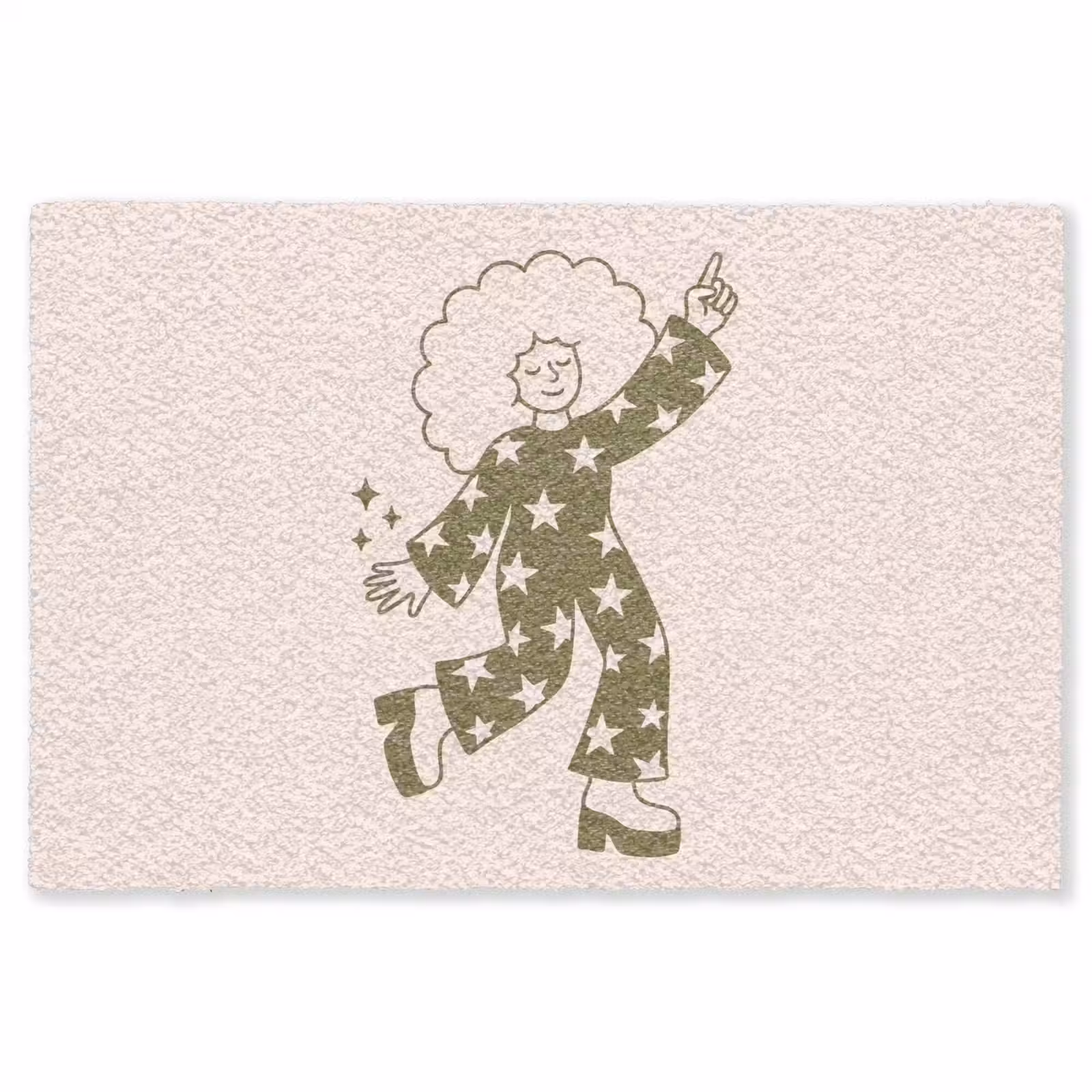 Vloerkleed - Mensen - Dansend - Feest - Vintage - Groen — 1