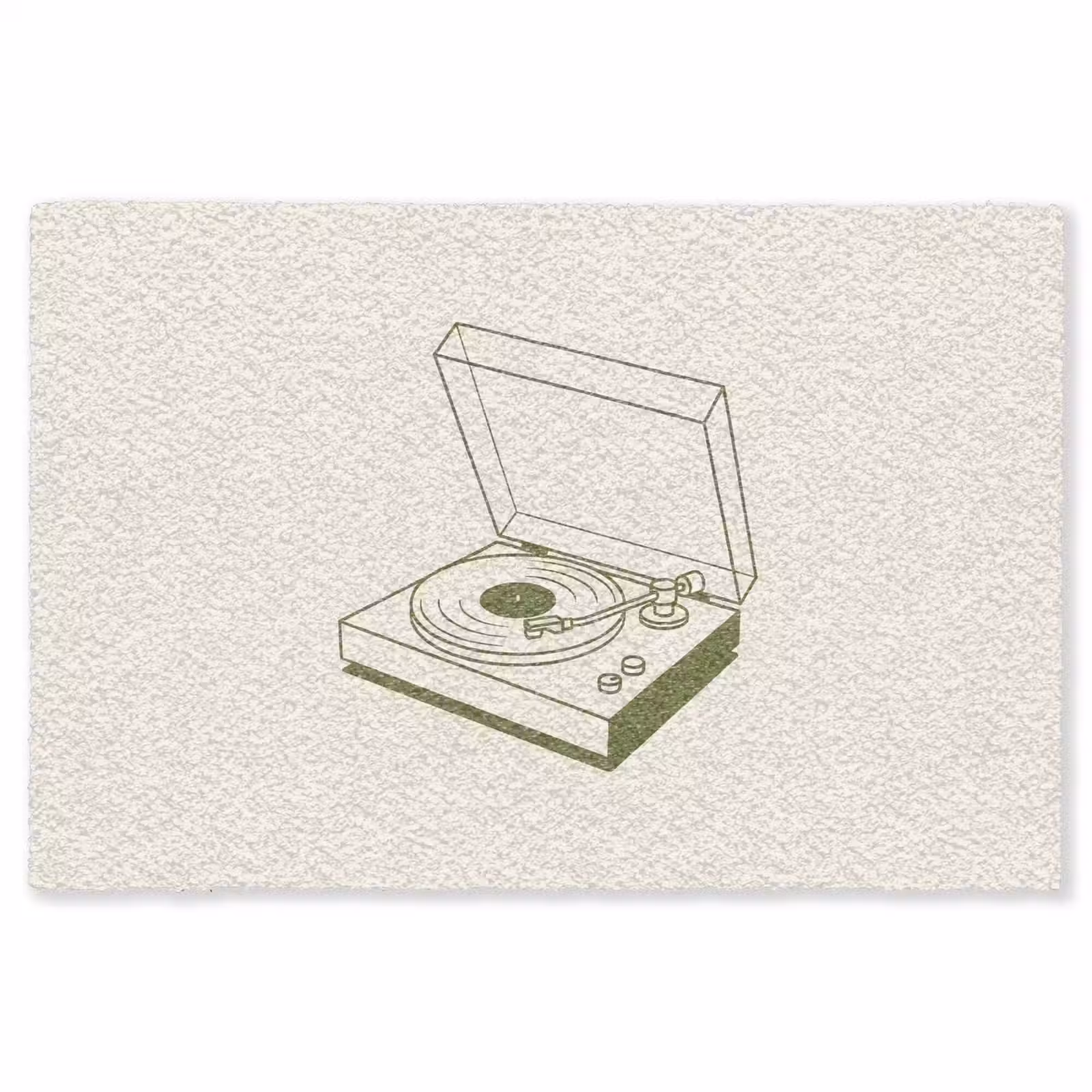 Vloerkleed - Platenspeler - Vinyl - Muziek - Minimalistisch - Groen — 1