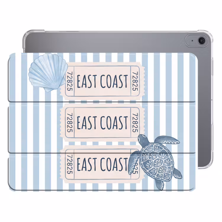 iPad hoes - Schelp - Oceaan - Kust - Blauw - Illustratie — 1