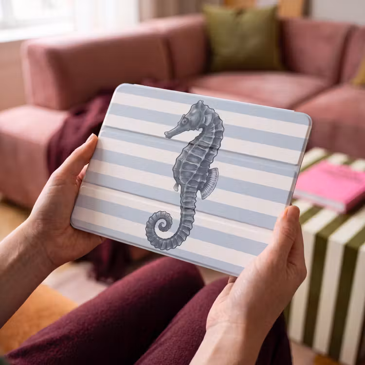 iPad hoes - Vis - Oceaan - Illustratie - Blauw - Strepen — 4