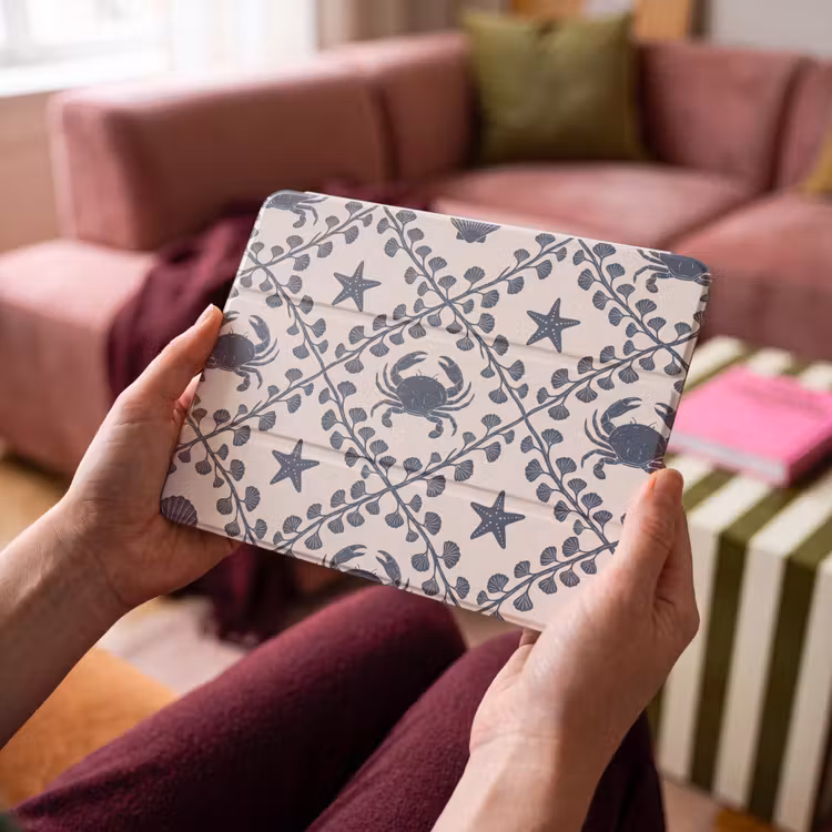 iPad hoes - Zee - Krab - Zeester - Patroon - Blauw — 4