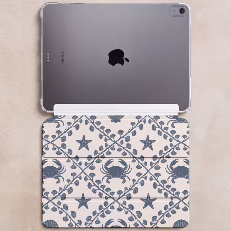 iPad hoes - Zee - Krab - Zeester - Patroon - Blauw — 6