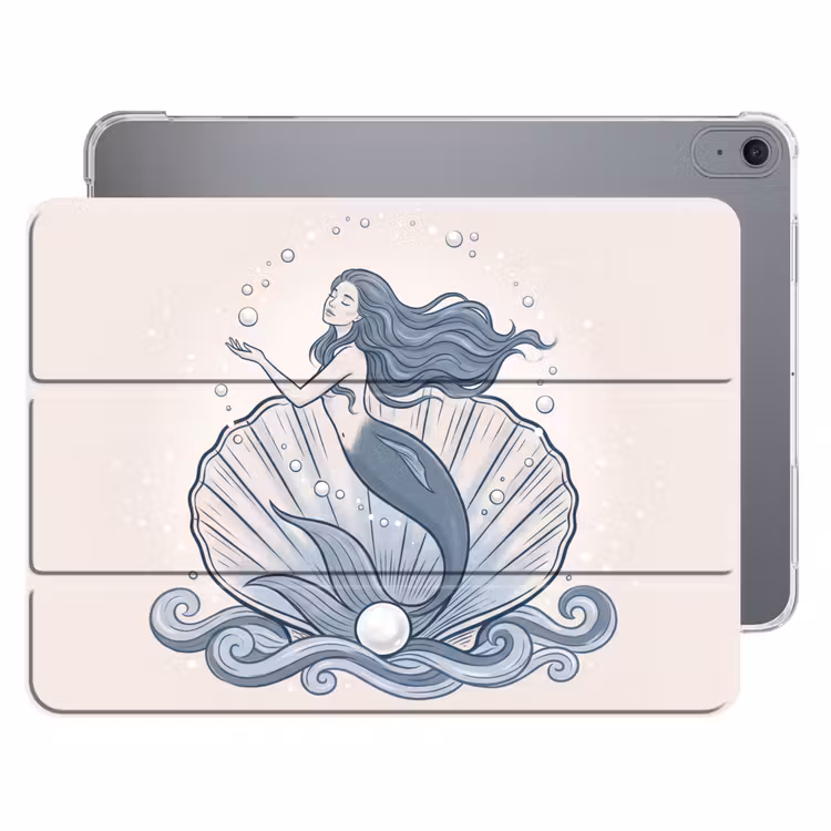 iPad hoes - Zeemeermin - Schelp - Zee - Fantasie - Blauw — 1