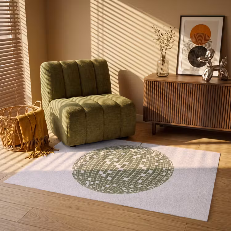 Vloerkleed - Disco - Bal - Groen - Abstract - Modern — 2