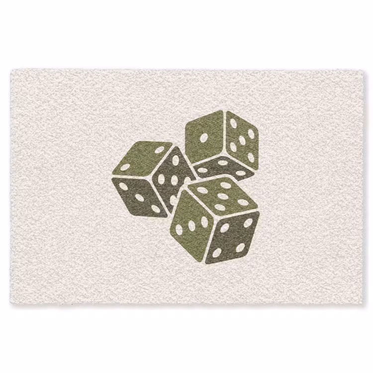 Vloerkleed - Dobbelsteen - Spel - Groen - Abstract — 1