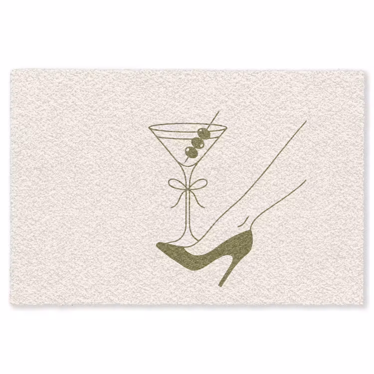 Vloerkleed - Drank - Martini - Hoge hak - Mode - Groen — 1