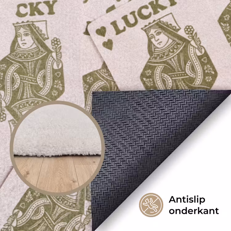 Vloerkleed - Kaarten - Koningin - Patroon - Groen - Spel — 4