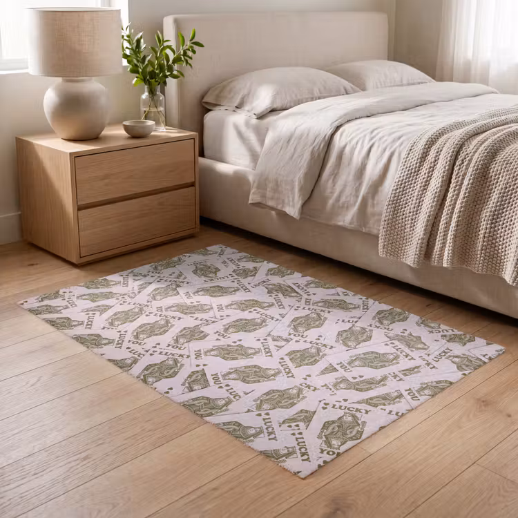 Vloerkleed - Kaarten - Koningin - Patroon - Groen - Spel — 5