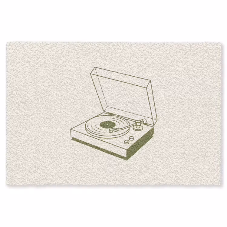 Vloerkleed - Platenspeler - Vinyl - Muziek - Minimalistisch - Groen — 1
