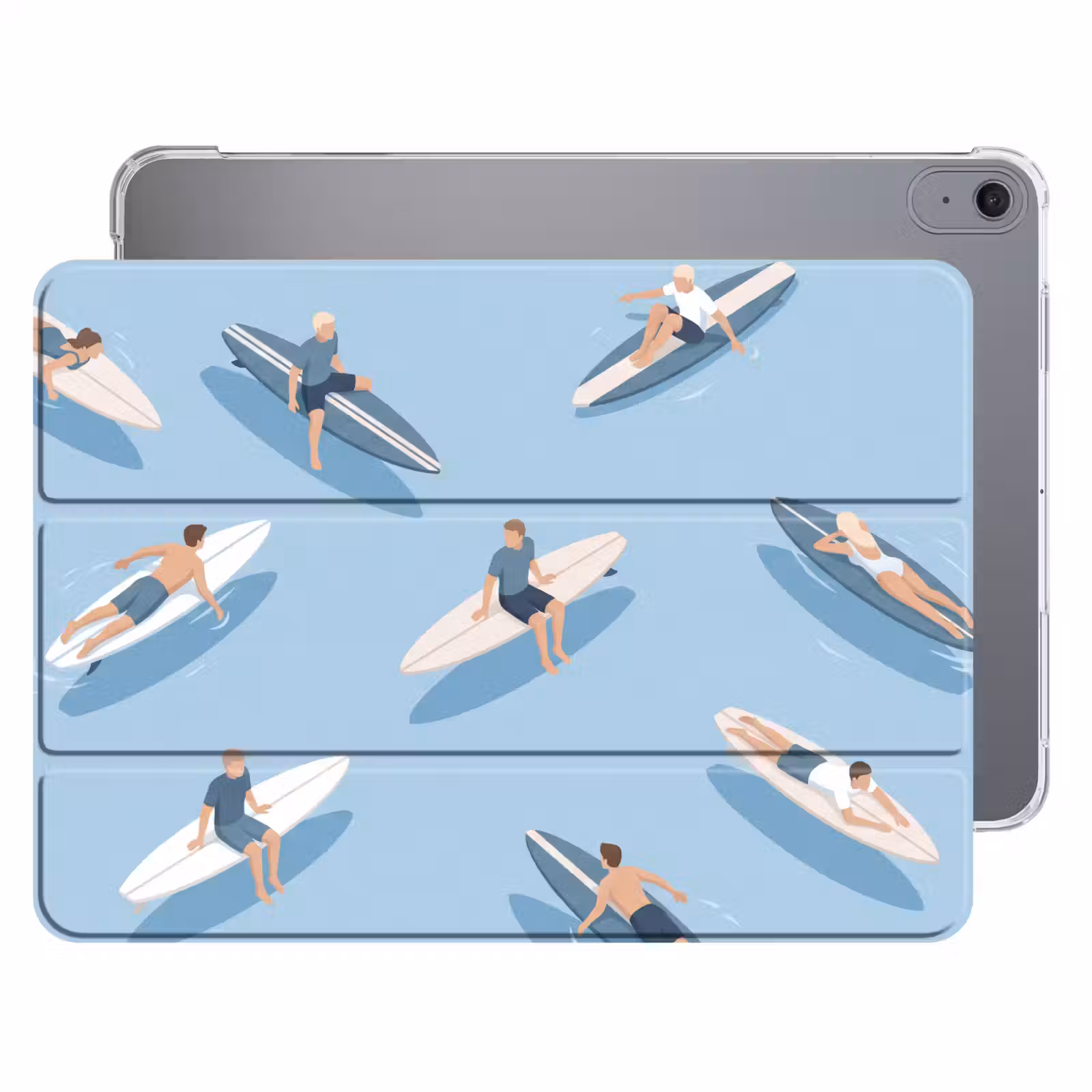 iPad hoes - Mensen - Surfen - Water - Zomer - Illustratie — 1