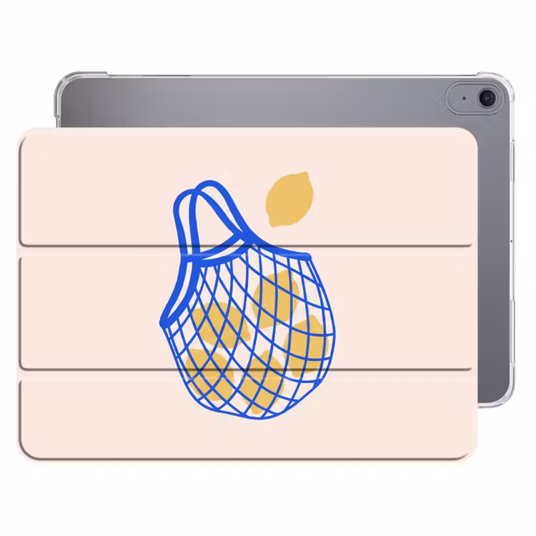 iPad hoes - Eten - Citroen - Boodschappen - Abstract - Geel - Blauw — 1