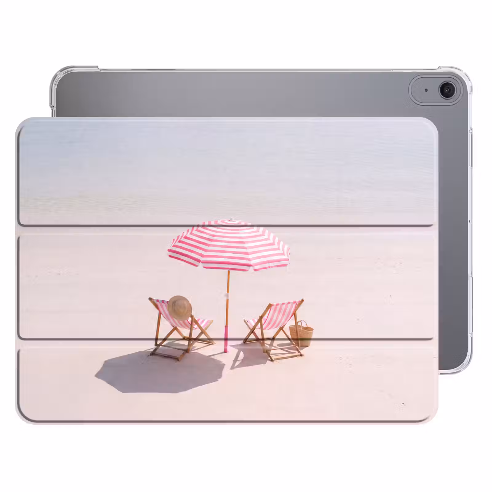 iPad hoes - Strand - Parasol - Ligstoel - Zomer - Roze — 1