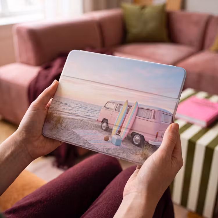 iPad hoes - Busje - Strand - Surfplank - Zomer - Roze — 4
