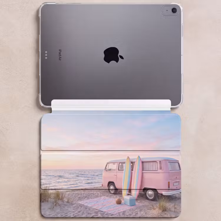 iPad hoes - Busje - Strand - Surfplank - Zomer - Roze — 6