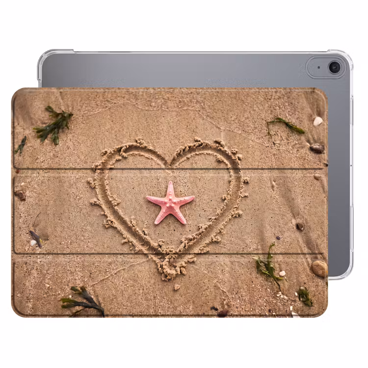 iPad hoes - Dieren - Hart - Strand - Zand - Roze — 1