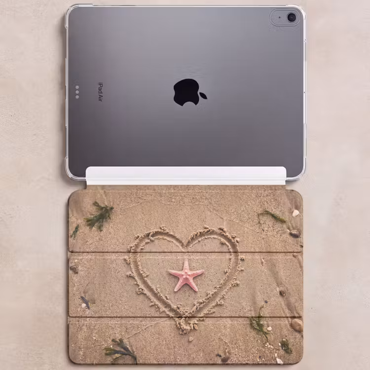 iPad hoes - Dieren - Hart - Strand - Zand - Roze — 6