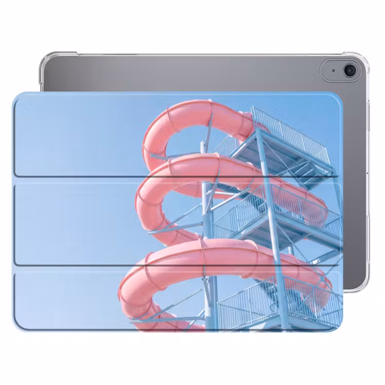 iPad hoes - Glijbaan - Waterpark - Spiraal - Modern - Roze — 1