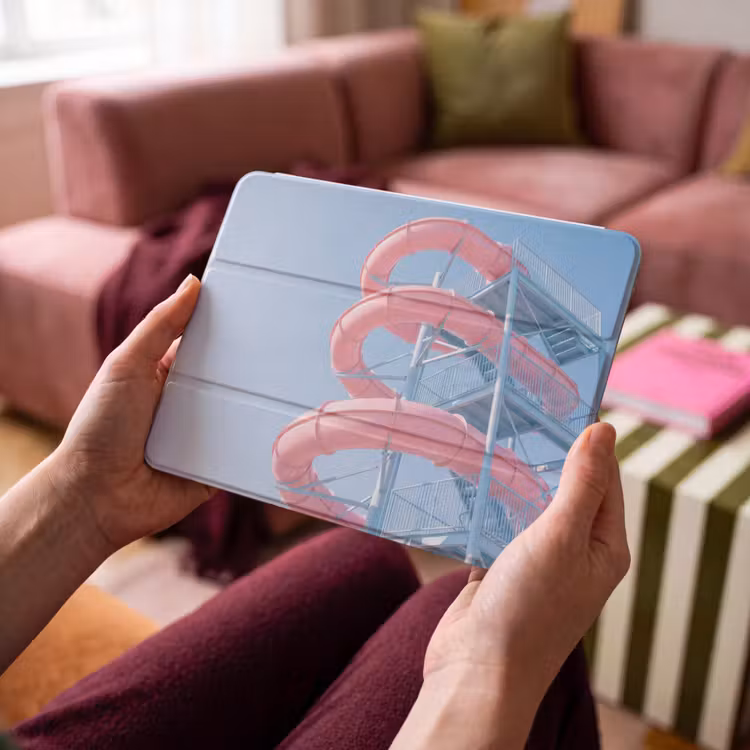 iPad hoes - Glijbaan - Waterpark - Spiraal - Modern - Roze — 4