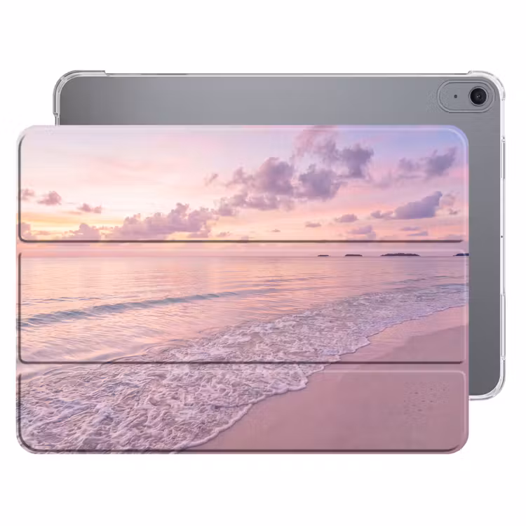 iPad hoes - Strand - Zonsondergang - Natuur - Minimalistisch - Roze — 1