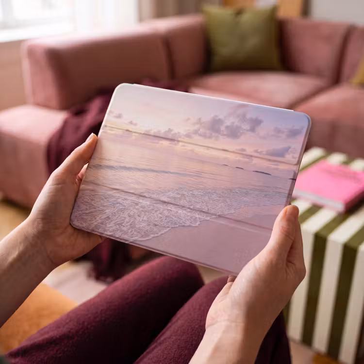 iPad hoes - Strand - Zonsondergang - Natuur - Minimalistisch - Roze — 4