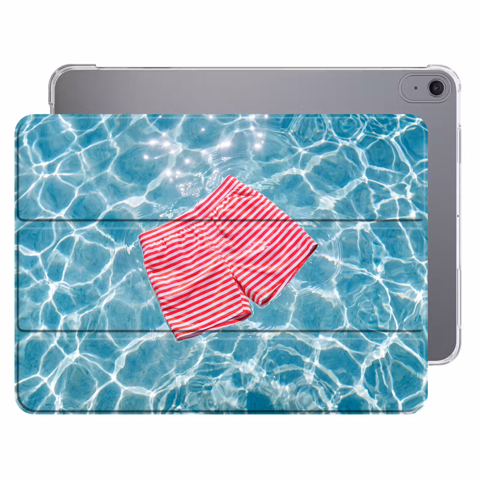iPad hoes - Zwemkleding - Gestreept - Water - Zomer - Rood-wit — 1