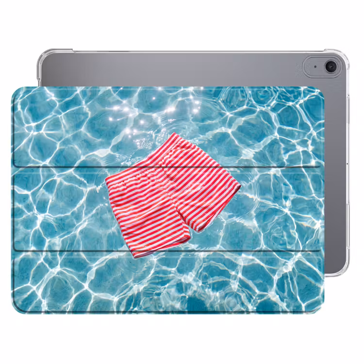 iPad hoes - Zwemkleding - Gestreept - Water - Zomer - Rood-wit — 1