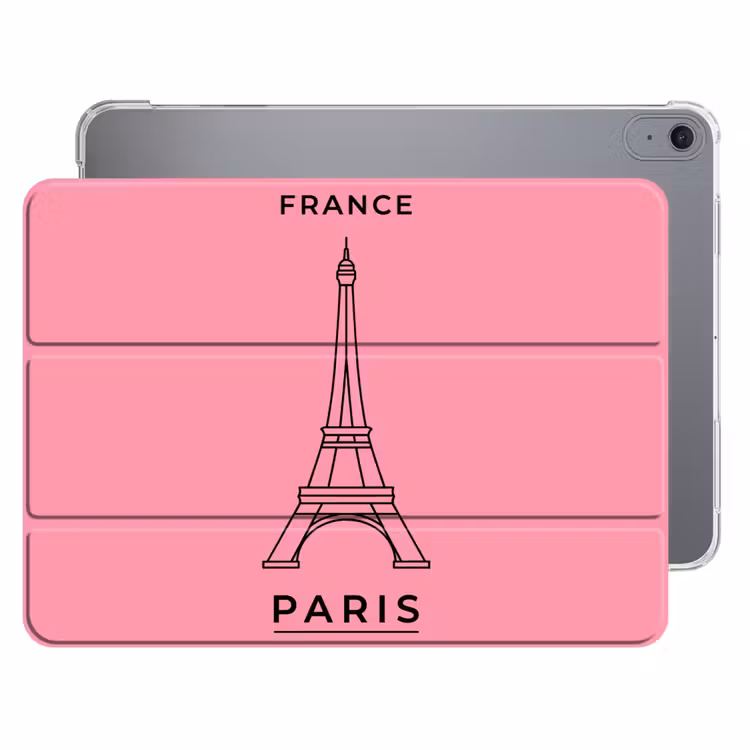 iPad hoes - Eiffeltoren - Parijs - Architectuur - Minimalistisch - Roze — 1