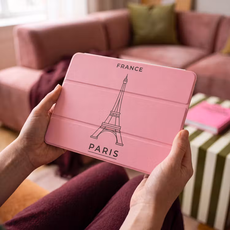 iPad hoes - Eiffeltoren - Parijs - Architectuur - Minimalistisch - Roze — 4
