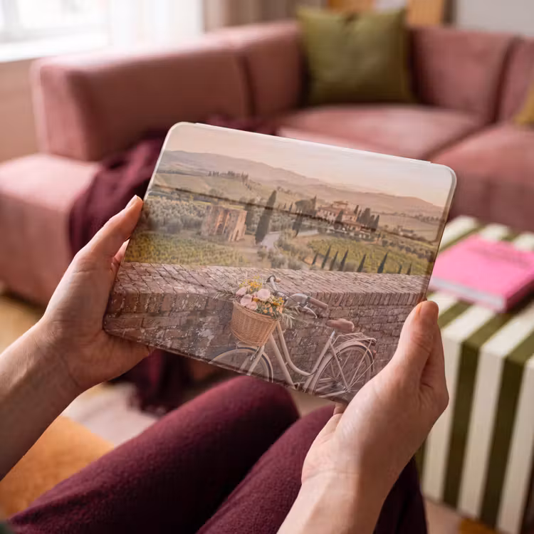 iPad hoes - Fiets - Bloemen - Toscane - Landschap - Roze — 4