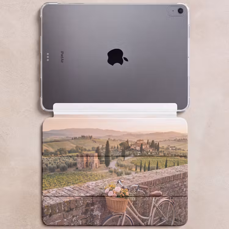 iPad hoes - Fiets - Bloemen - Toscane - Landschap - Roze — 6