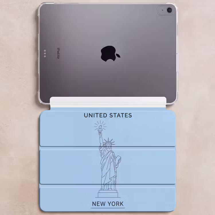 iPad hoes - Monument - Vrijheidsbeeld - New York - Minimalistisch - Blauw — 6