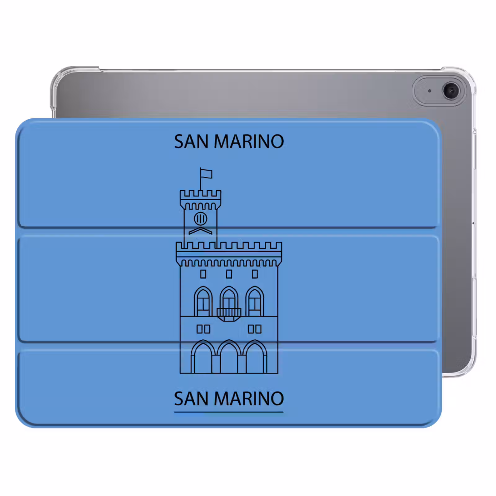 iPad hoes - Gebouw - San Marino - Architectuur - Lijntekening - Blauw — 1
