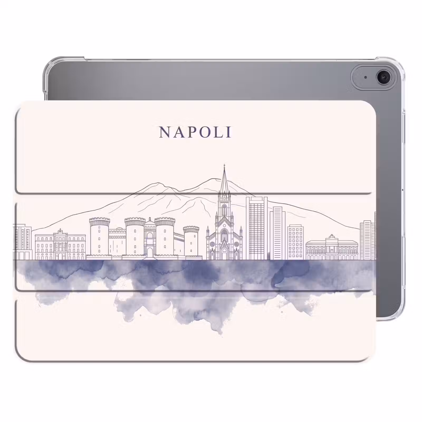 iPad hoes - Napels - Skyline - Italie - Lijntekening - Aquarel — 1