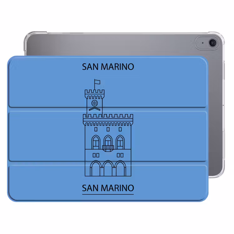 iPad hoes - Gebouw - San Marino - Architectuur - Lijntekening - Blauw — 1