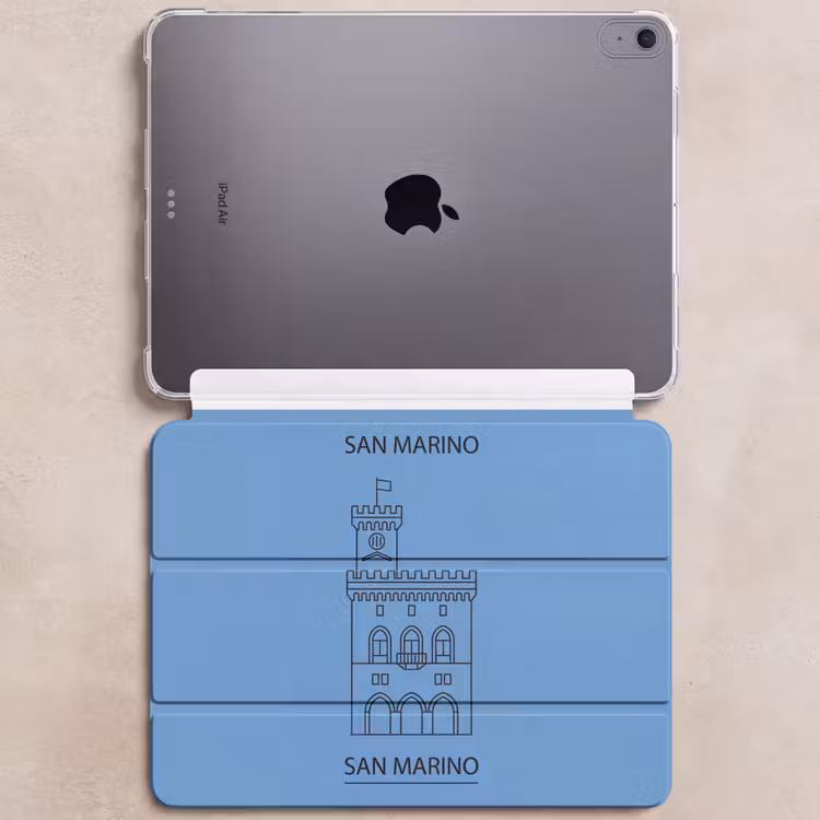 iPad hoes - Gebouw - San Marino - Architectuur - Lijntekening - Blauw — 6