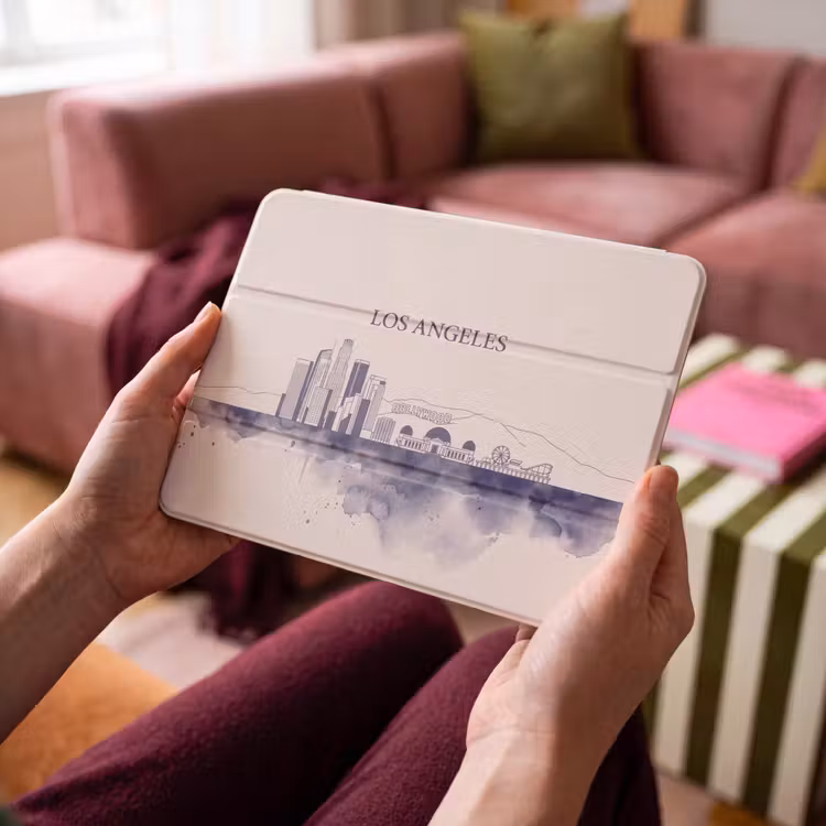 iPad hoes - Los Angeles - Skyline - Architectuur - Aquarel - Blauw — 4