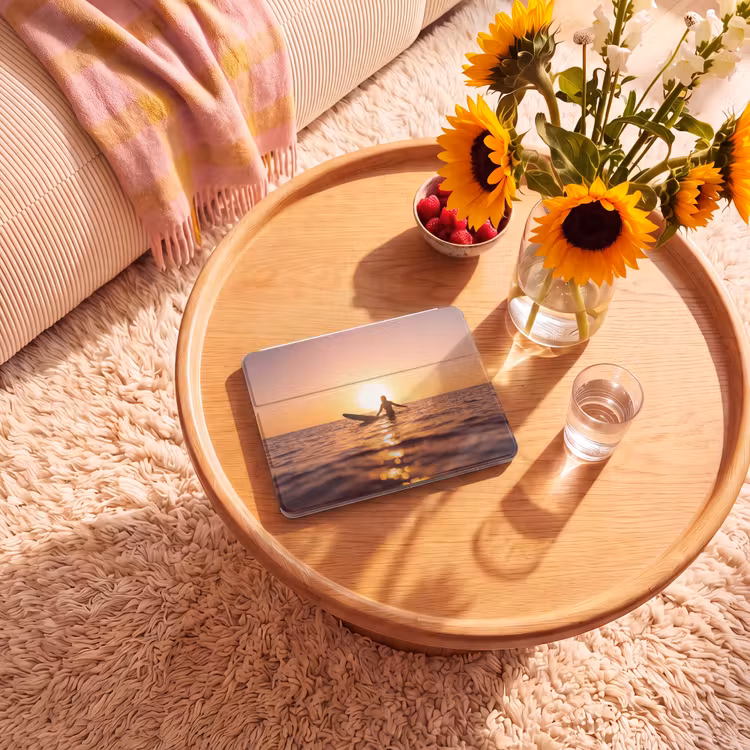 iPad hoes - Persoon - Surfen - Zonsondergang - Zee - Oranje — 2