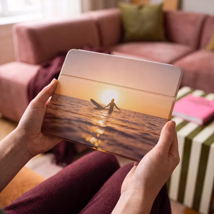 iPad hoes - Persoon - Surfen - Zonsondergang - Zee - Oranje — 4