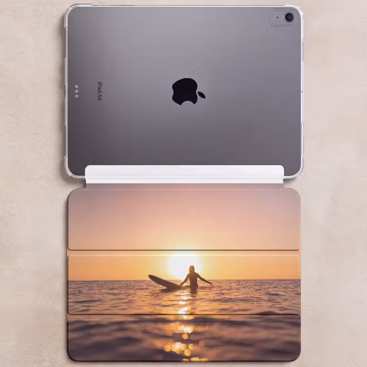 iPad hoes - Persoon - Surfen - Zonsondergang - Zee - Oranje — 6