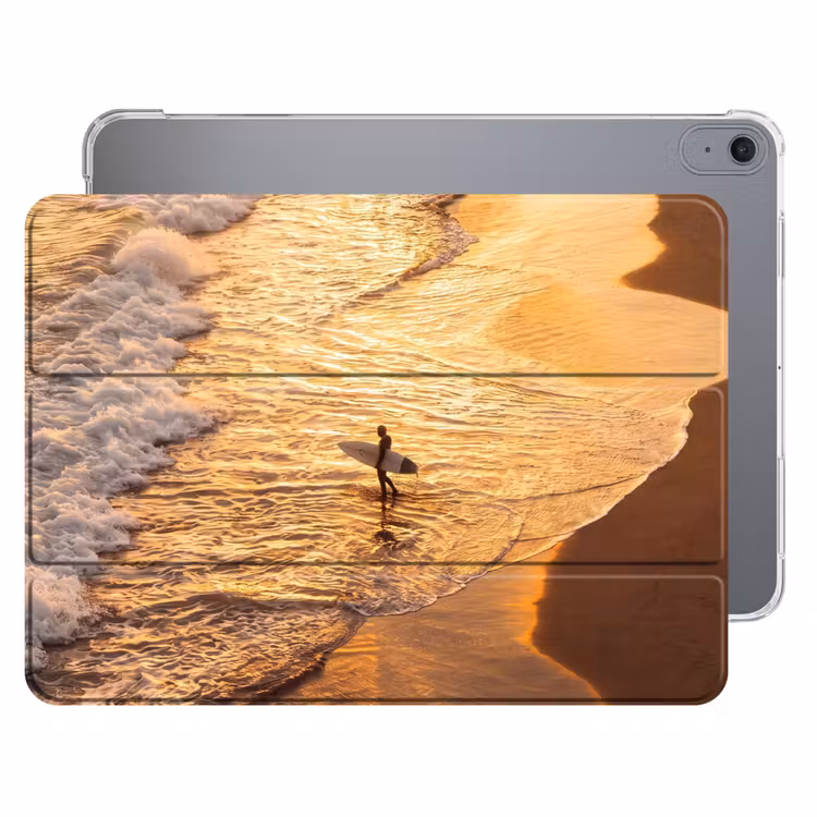 iPad hoes - Surfer - Strand - Zonsondergang - Oceaan - Goud — 1