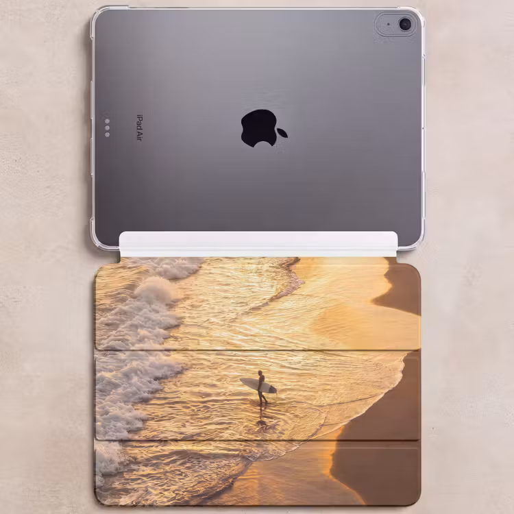 iPad hoes - Surfer - Strand - Zonsondergang - Oceaan - Goud — 6