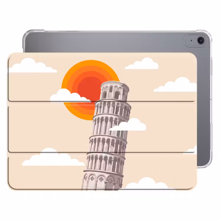 iPad hoes - Toren - Pisa - Architectuur - Minimalistisch - Beige — 1